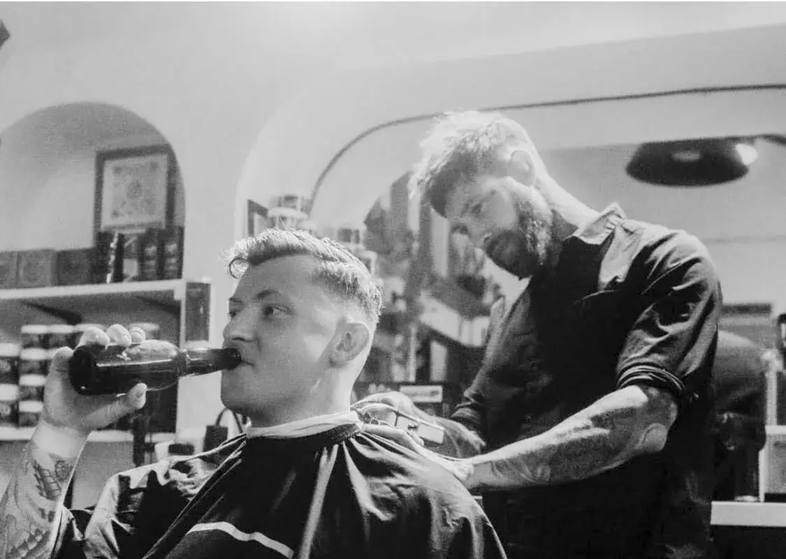 A detailed haircut at Dino's Barbershop in Normal Heights, San Diego